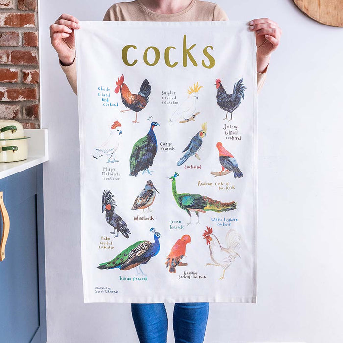 Cocks Dirty Pun Bird Dish Towel