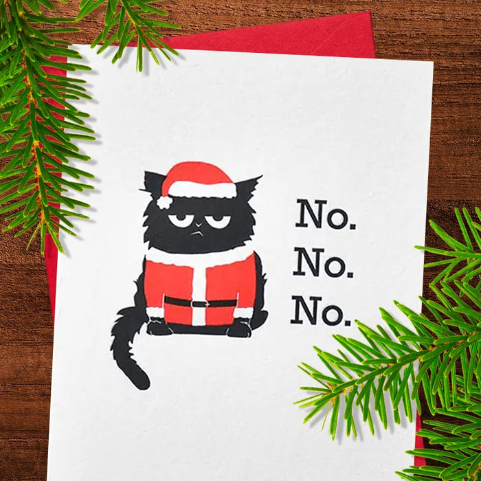 No. No. No. Santa Cat Christmas Card