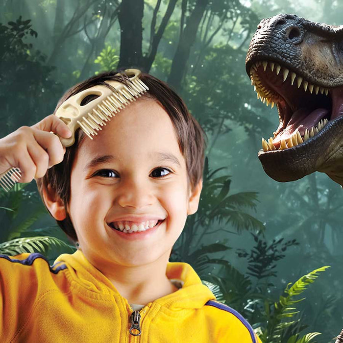 Bonehead Dinosaur Folding Brush + Comb