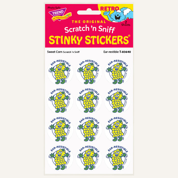 Ear-resistible Sweet Corn Scent Retro Scratch 'n Sniff Stinky Stickers