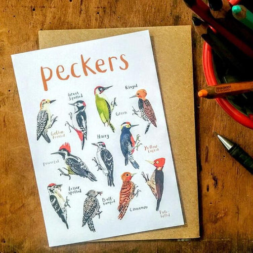 Funny Greeting Card - Peckers Dirty Pun Greeting Card by Sarah Edmonds Illustration