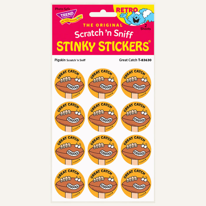 Great Catch Football Scented Retro Scratch 'n Sniff Stinky Stickers