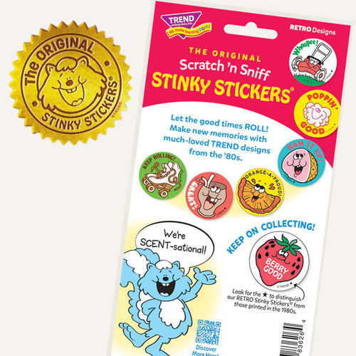 Friendly Fruit Scratch n Sniff Stinky Stickers, Large Round, 60 Pack, Mardel