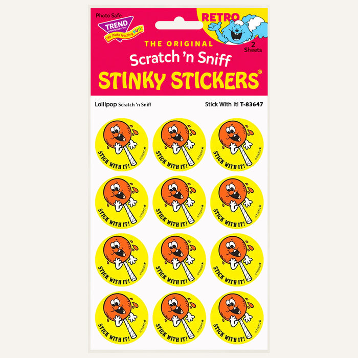 Stick With It! Lollipop Scented Retro Scratch 'n Sniff Stinky Stickers