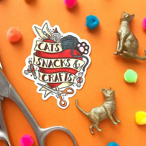 Cats, Snacks + Crafts Tattoo Sticker