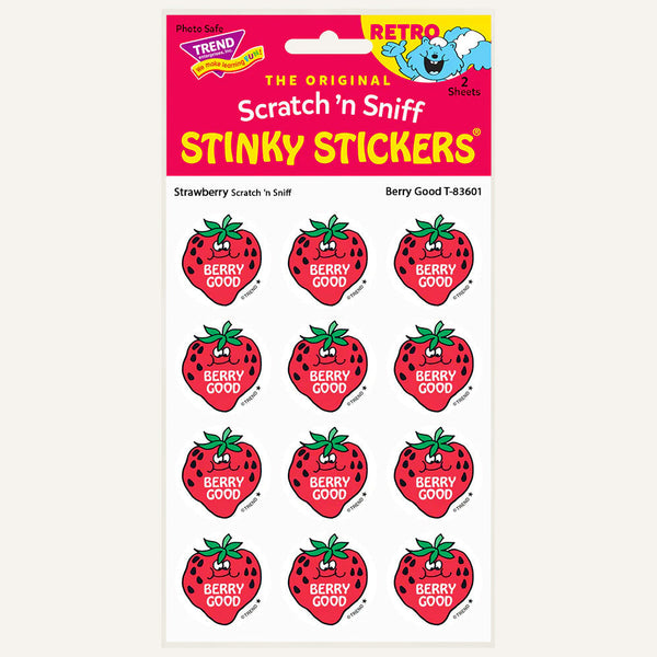 Vintage scratch deals and sniff cherry flavored stickers new in package