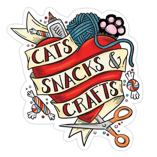 Cats, Snacks + Crafts Tattoo Sticker