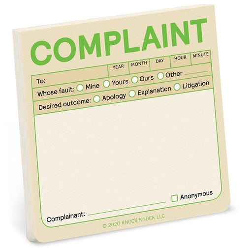 Complaint Sticky Note