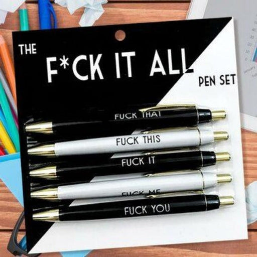 Ballpoint Pens with Funny Quotes and Insults (6 Colors, 12 Pack)