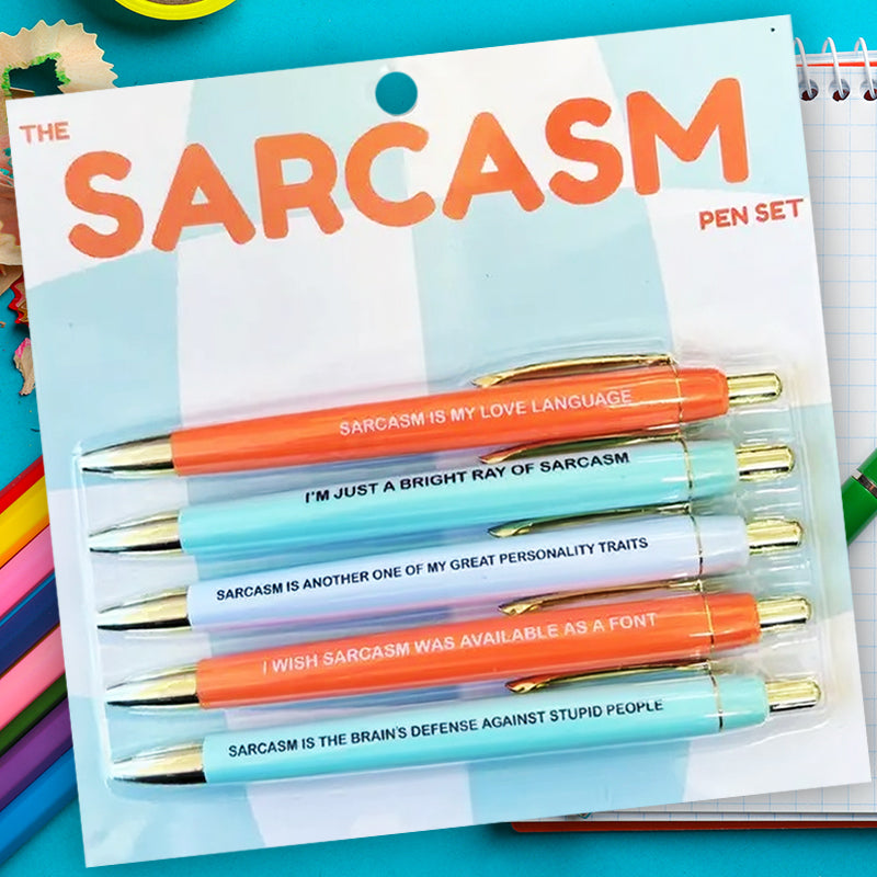 5pc Sarcasm Theme Pen Set Ballpoint Pen Fun Copywriting Pen Set