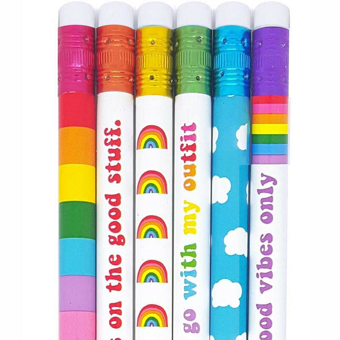 12Pack Rainbow Pencils Set for Kids, HB Cool Novelty Pencils, Safety Eco Friendly Fancy Pretty Pencils, Bright Round Pencils for Home Office School