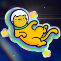 Little Meepers' Holographic Vinyl Stickers Silly Cat Stickers 