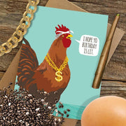 Lit Gangsta Rooster Birthday Card