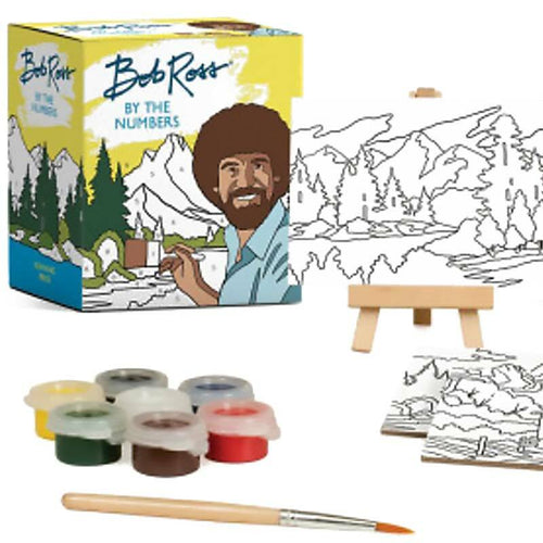 Bob Ross by the Numbers (RP Minis) Book w/ Miniature Paint By Number Kit