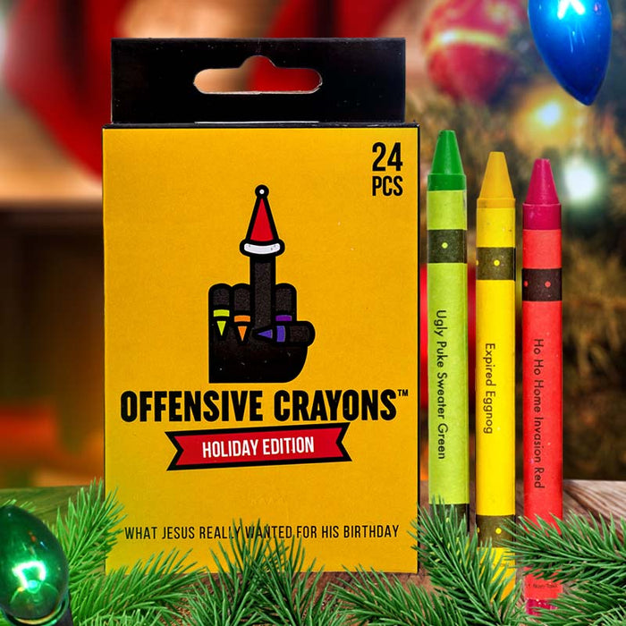  Adult Coloring Offensive Crayons - Holiday Edition : Toys &  Games