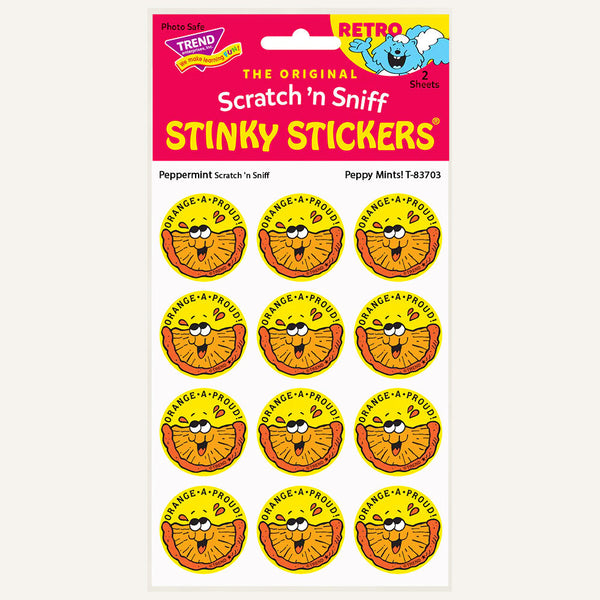 Vintage Scratch 'n Sniff Stinky Stickers PEANUT & SPEARMINT good Scent 1980 Lot of 18