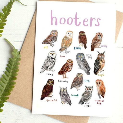 Funny Greeting Card - Hooters Dirty Bird Pun Greeting Card by Sarah Edmonds Illustration