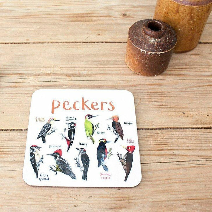 Peckers Bird Coaster by Sarah Edmonds Illustration