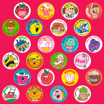 Vintage Scratch And Sniff Stickers Lot 1980s Set of 23 with Trend outlets & more Set F