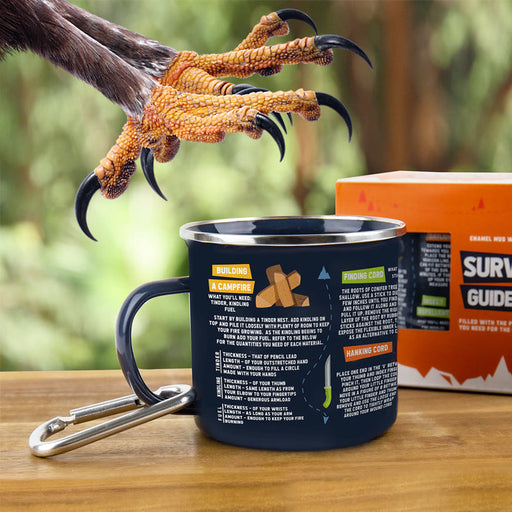 Survival Guide Enamel Mug with Carabiner