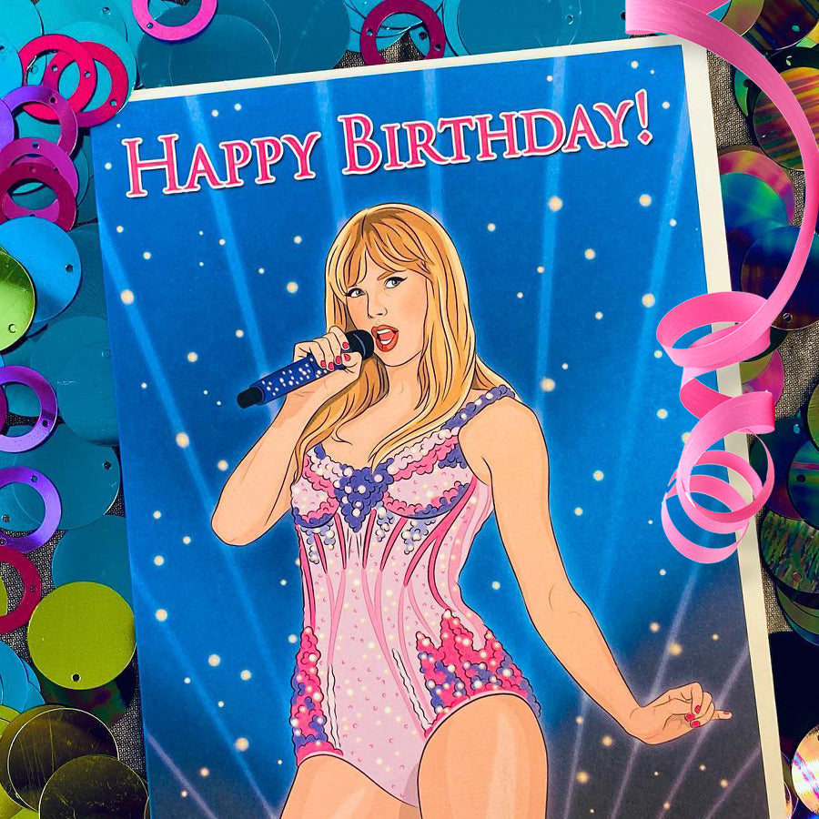 Taylor Swift Birthday Card - Funny Birthday Card Girls Music Fan Art Happy  Gift