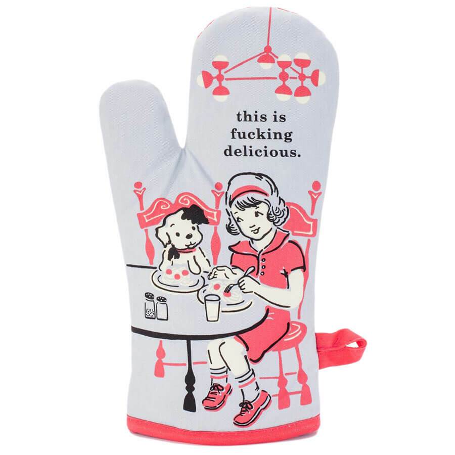 Dill With It Oven Mitt Funny Cool Pickle Coking Kitchen Glove (Oven Mitts)  