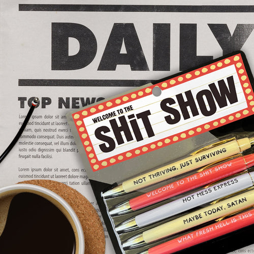  MGSTN The Shit Show Pens, Welcome to the Shit Show Pens, Funny  Pens Swear Word Daily Pen Set, Motivational Sarcastic Badass Pen Set, Funny  Pens for Adults Swearing (2Pcs) 